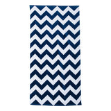 C3060X Carmel Towel Company Chevron Velour Beach Towel Navy