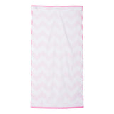 C3060X Carmel Towel Company Chevron Velour Beach Towel Perfect Pink