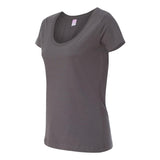 3504 LAT Women's Scoop Neck Fine Jersey Tee Charcoal