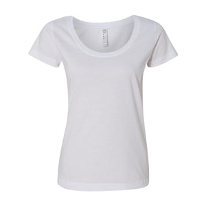 3504 LAT Women's Scoop Neck Fine Jersey Tee White