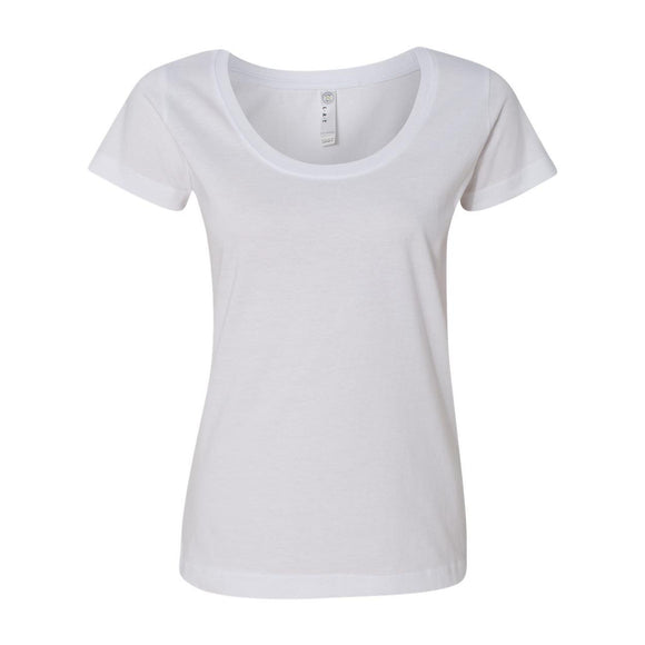 3504 LAT Women's Scoop Neck Fine Jersey Tee White