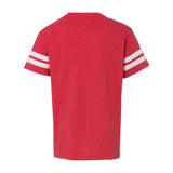 6137 LAT Youth Football Fine Jersey Tee Vintage Red/ White