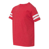 6137 LAT Youth Football Fine Jersey Tee Vintage Red/ White