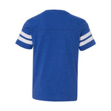 6137 LAT Youth Football Fine Jersey Tee Vintage Royal/ White