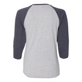 3530 LAT Women's Baseball Fine Jersey Three-Quarter Sleeve Tee Vintage Heather/ Vintage Navy