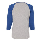 3530 LAT Women's Baseball Fine Jersey Three-Quarter Sleeve Tee Vintage Heather/ Vintage Royal