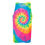 420MS Dyenomite Unisex Multi-Color Spiral Tie-Dyed Tank Top Fluorescent Rainbow Spiral