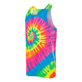 420MS Dyenomite Unisex Multi-Color Spiral Tie-Dyed Tank Top Fluorescent Rainbow Spiral