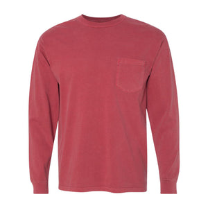 4410 Comfort Colors Garment-Dyed Heavyweight Long Sleeve Pocket T-Shirt Crimson