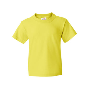 3930BR Fruit of the Loom HD Cotton Youth Short Sleeve T-Shirt Neon Yellow