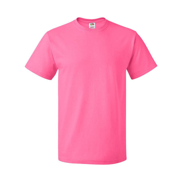 3930R Fruit of the Loom HD Cotton Short Sleeve T-Shirt Neon Pink