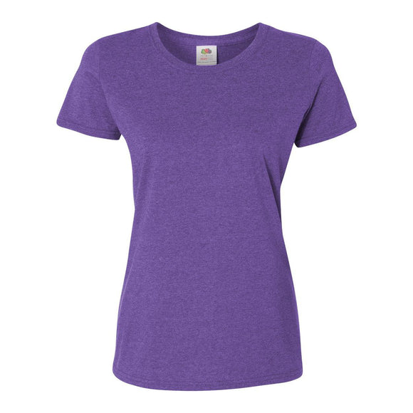 L3930R Fruit of the Loom HD Cotton Women's Short Sleeve T-Shirt Retro Heather Purple