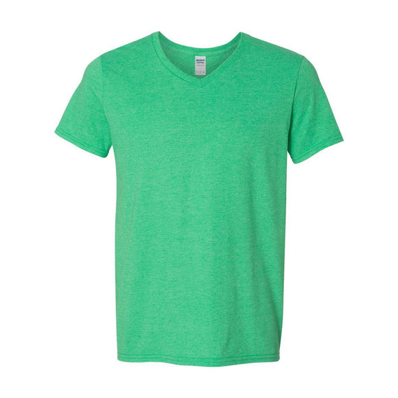 64V00 Gildan Softstyle® V-Neck T-Shirt Heather Irish Green