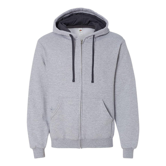 SF73R Fruit of the Loom Sofspun® Hooded Full-Zip Sweatshirt Athletic Heather