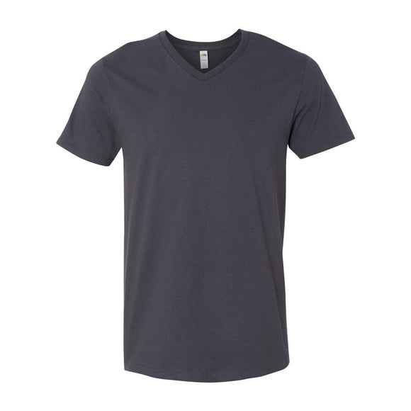 SFVR Fruit of the Loom Sofspun® V-Neck T-Shirt Charcoal Grey