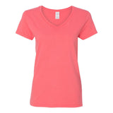 5V00L Gildan Heavy Cotton™ Women’s V-Neck T-Shirt Coral Silk