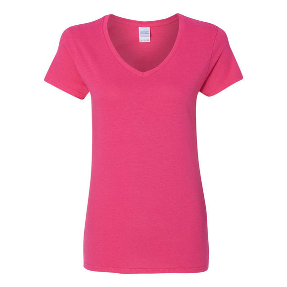 5V00L Gildan Heavy Cotton™ Women’s V-Neck T-Shirt Heliconia