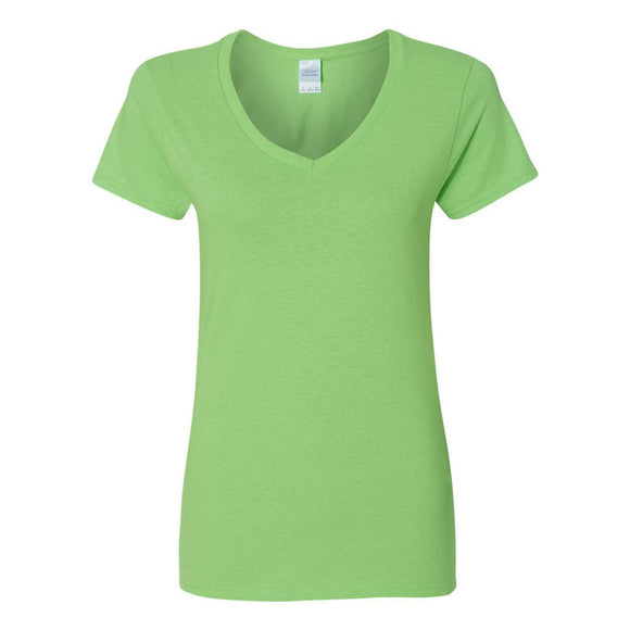 5V00L Gildan Heavy Cotton™ Women’s V-Neck T-Shirt Lime