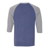 6755 Anvil Triblend Raglan Three-Quarter Sleeve T-Shirt Heather Blue/ Heather Grey