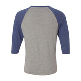 6755 Anvil Triblend Raglan Three-Quarter Sleeve T-Shirt Heather Grey/ Heather Blue