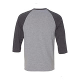 6755 Anvil Triblend Raglan Three-Quarter Sleeve T-Shirt Heather Grey/ Heather Dark Grey