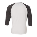 6755 Anvil Triblend Raglan Three-Quarter Sleeve T-Shirt White/ Heather Dark Grey