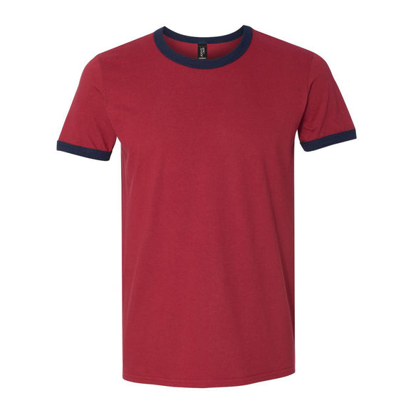 988 Anvil Lightweight Ringer T-Shirt Independence Red/ Navy