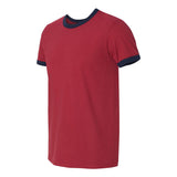 988 Anvil Lightweight Ringer T-Shirt Independence Red/ Navy