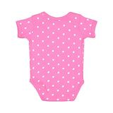 4400 Rabbit Skins Infant Baby Rib Bodysuit Raspberry/ White Dot