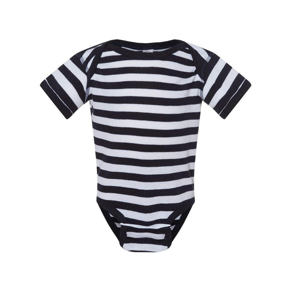 4400 Rabbit Skins Infant Baby Rib Bodysuit Navy/ White Stripe