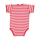 4400 Rabbit Skins Infant Baby Rib Bodysuit Red/ White Stripe