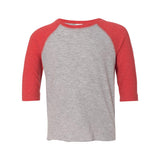 3330 Rabbit Skins Toddler Baseball Fine Jersey Three-Quarter Sleeve Tee Vintage Heather/ Vintage Red