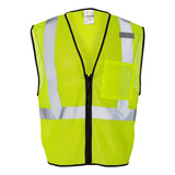 1519-1520 Kishigo Single Pocket Zipper Mesh Class 2 Vest Lime