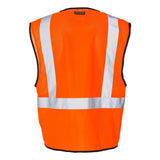 1519-1520 Kishigo Single Pocket Zipper Mesh Class 2 Vest Orange