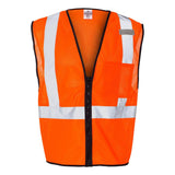 1519-1520 Kishigo Single Pocket Zipper Mesh Class 2 Vest Orange