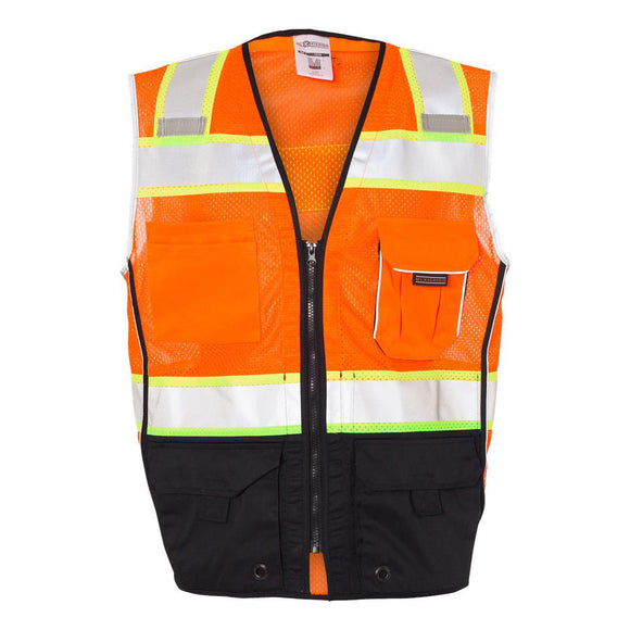 1515-1516 Kishigo Premium Black Series® Black Bottom Class 2 Vest Orange