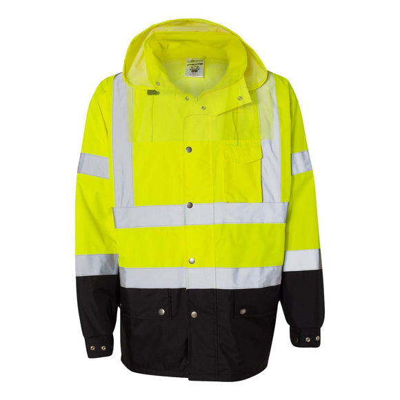 RWJ102-103 Kishigo Storm Cover Waterproof Rain Jacket Lime