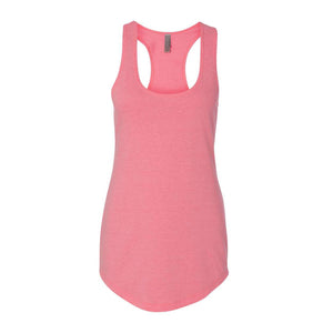 6933 Next Level Women’s Lightweight French Terry Racerback Tank Neon Heather Pink