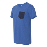 3021 BELLA + CANVAS Jersey Pocket Tee Heather True Royal/ Navy