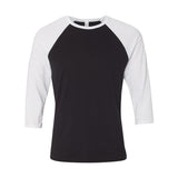 3200 BELLA + CANVAS Three-Quarter Sleeve Baseball Tee Black/ White