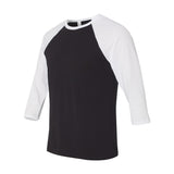 3200 BELLA + CANVAS Three-Quarter Sleeve Baseball Tee Black/ White