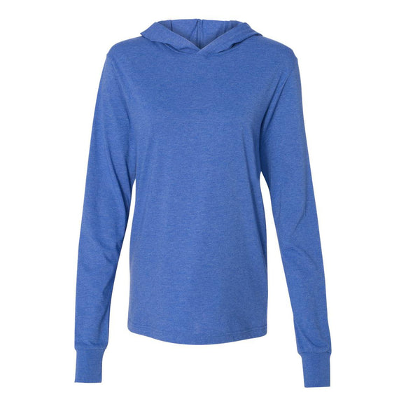 3512 BELLA + CANVAS Jersey Hooded Long Sleeve Tee Heather True Royal