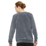 3901 BELLA + CANVAS Sponge Fleece Raglan Crewneck Sweatshirt Grey Acid Wash