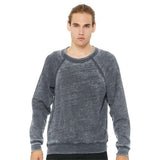 3901 BELLA + CANVAS Sponge Fleece Raglan Crewneck Sweatshirt Grey Acid Wash