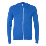 3939 BELLA + CANVAS Triblend Lightweight Full-Zip Hooded Long Sleeve Tee True Royal Triblend