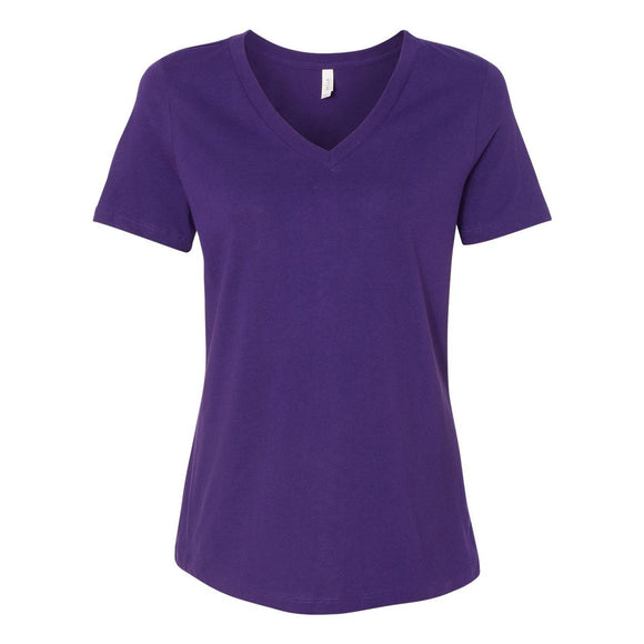 6405 BELLA + CANVAS Women’s Relaxed Jersey V-Neck Tee Team Purple