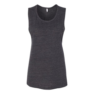 8803 BELLA + CANVAS Women's Flowy Scoop Muscle Tank Charcoal Black Slub