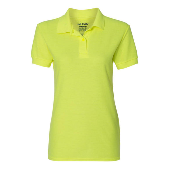 72800L Gildan DryBlend® Women’s Double Piqué Polo Safety Green