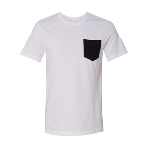 3021 BELLA + CANVAS Jersey Pocket Tee White/ Black