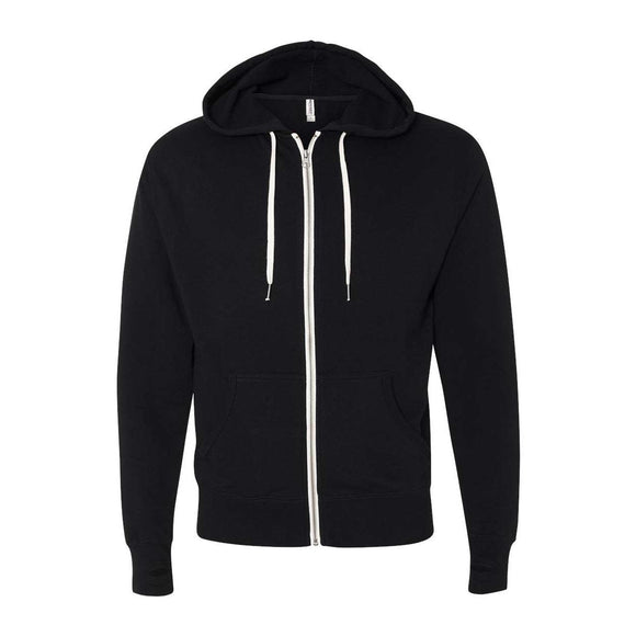 PRM90HTZ Independent Trading Co. Heathered French Terry Full-Zip Hooded Sweatshirt Black